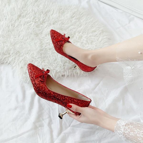 dress shoes women's spring autumn single fashion sequins pointed elegant temperament wedding banquet bridesmaid pumps u22-46, Black
dress shoes women's spring autumn single fashion sequins pointed elegant temperament wedding banquet bridesmaid pumps u22-46, Black