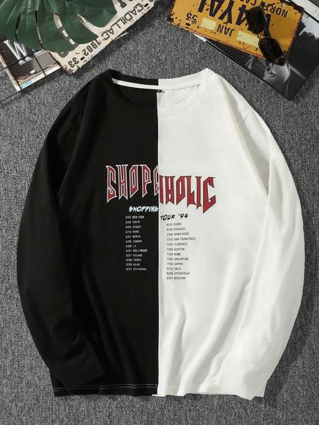 men two tone letter graphic tee o0zq#, White;black
men two tone letter graphic tee o0zq#, White;black