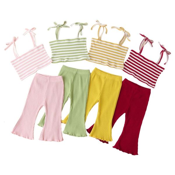 clothing sets 2021 summer born baby girl clothes stripe sleeveless cotton ribbed vest flare pants two piece set outfits, White
clothing sets 2021 summer born baby girl clothes stripe sleeveless cotton ribbed vest flare pants two piece set outfits, White
