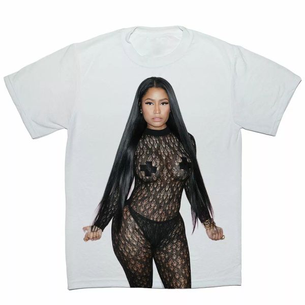 nicki minaj at tidal x t shirt, White;black 
nicki minaj at tidal x t shirt, White;black
