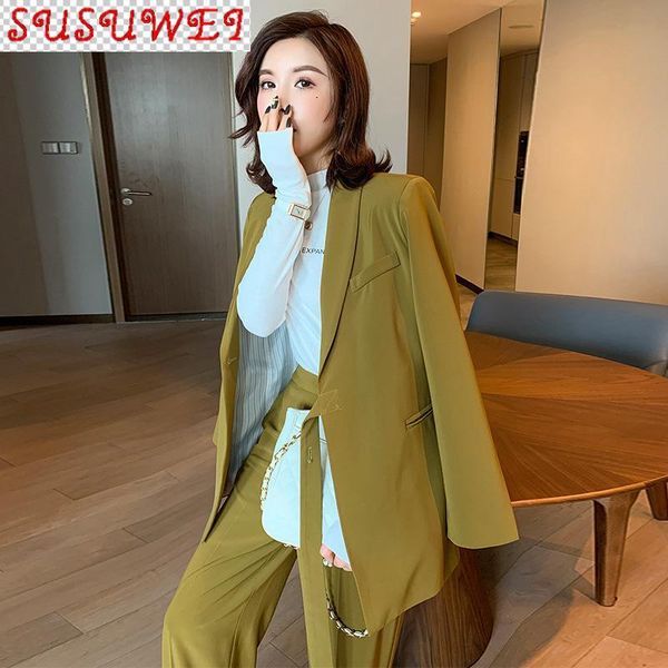 large size -5xl two-piece suit pants autumn and winter women's casual loose female jacket trend wide leg two piece, White
large size -5xl two-piece suit pants autumn and winter women's casual loose female jacket trend wide leg two piece, White