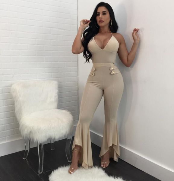 women's jumpsuits & rompers fashion solid skinny halter sleeveless backless ruffles jumpsuit, Black;white
women's jumpsuits & rompers fashion solid skinny halter sleeveless backless ruffles jumpsuit, Black;white