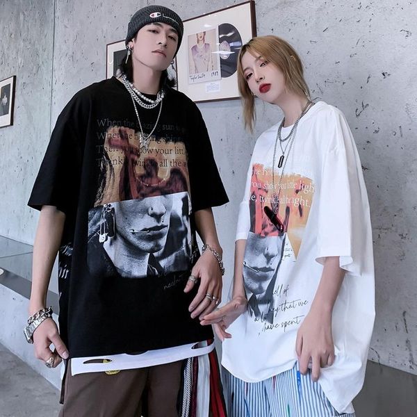 men's t-shirts gtdom couple summer 2021 t-shirt cotton high street retro chic letter print short sleeve o-neck loose casual, White;black
men's t-shirts gtdom couple summer 2021 t-shirt cotton high street retro chic letter print short sleeve o-neck loose casual, White;black