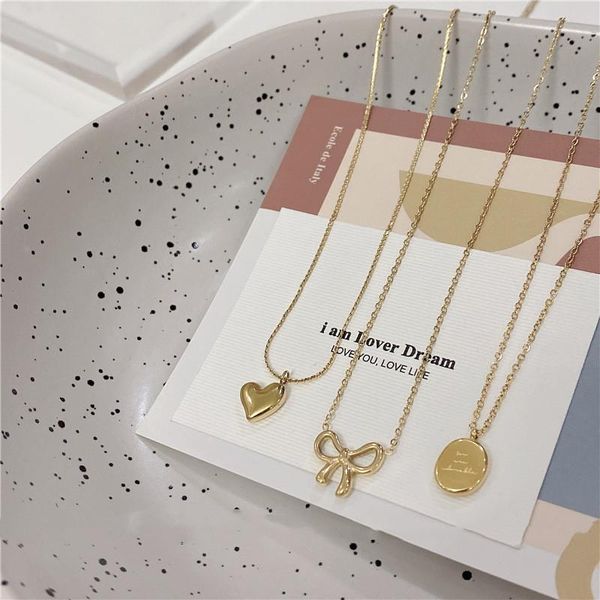pendant necklaces 2021 ins korean retro gold color love heart letter bowknot necklace for women girls clavicle chain jewelry gifts, Silver
pendant necklaces 2021 ins korean retro gold color love heart letter bowknot necklace for women girls clavicle chain jewelry gifts, Silver