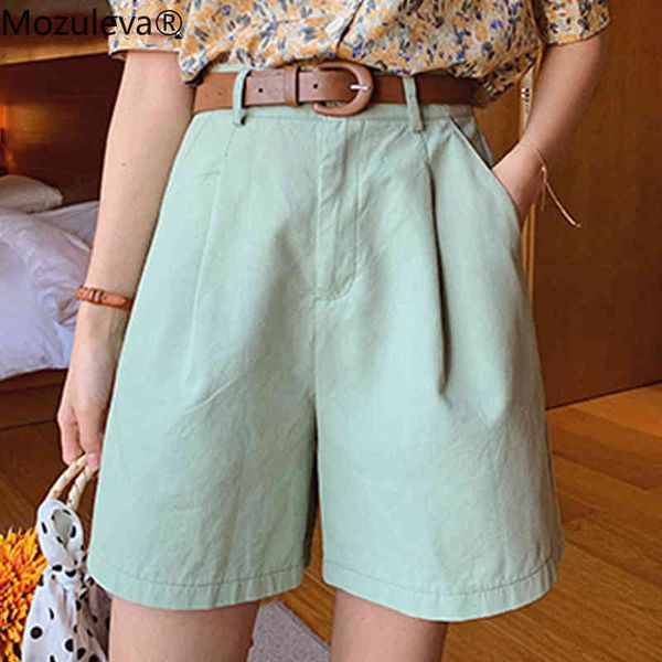 mozuleva summer high waist with belt pantsuit belts shorts for casual women loose leg solid women's short pants, White
mozuleva summer high waist with belt pantsuit belts shorts for casual women loose leg solid women's short pants, White