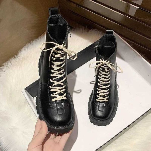 spring autumn motorcycle platform casual women's short boots women ankle boots women round toe lace up shoes for woman 210611, Black
spring autumn motorcycle platform casual women's short boots women ankle boots women round toe lace up shoes for woman 210611, Black