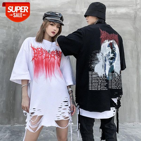 short-sleeved t-shirt with hole in hem, male hip-hop loose knife cut destruction head print five-point sleeve #lj3y, White;black
short-sleeved t-shirt with hole in hem, male hip-hop loose knife cut destruction head print five-point sleeve #lj3y, White;black