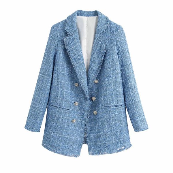 women's suits & blazers tweed women elegant blue 2021 fashion ladies vintage loose blazer jackets casual female streetwear girls chic, White;black
women's suits & blazers tweed women elegant blue 2021 fashion ladies vintage loose blazer jackets casual female streetwear girls chic, White;black