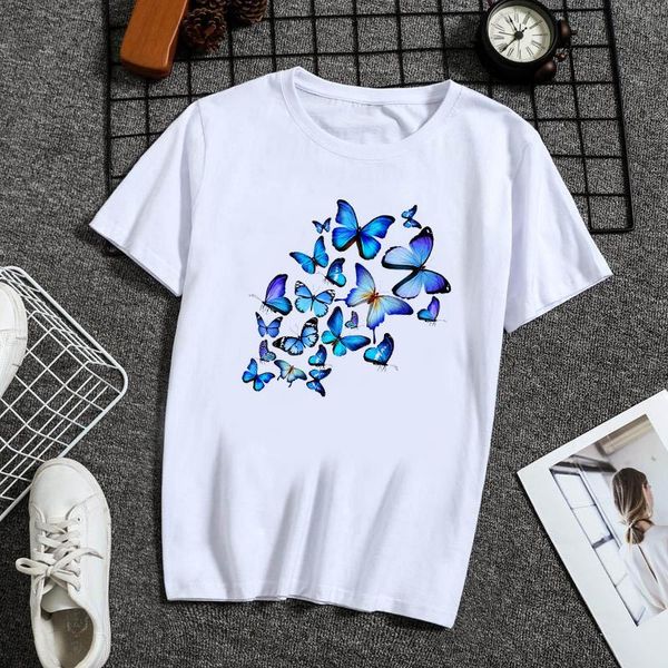 women's t-shirt colorful butterfly ladies cute clothes harajuku cool cartoon female graphic kawaii shirt, White
women's t-shirt colorful butterfly ladies cute clothes harajuku cool cartoon female graphic kawaii shirt, White