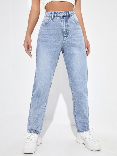 high waist mom fit jeans v7cq#, Blue
high waist mom fit jeans v7cq#, Blue
