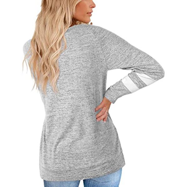 women's t-shirt women crewneck sweatshirts color blocks long sleeve sweaters female tunic ac889, White
women's t-shirt women crewneck sweatshirts color blocks long sleeve sweaters female tunic ac889, White