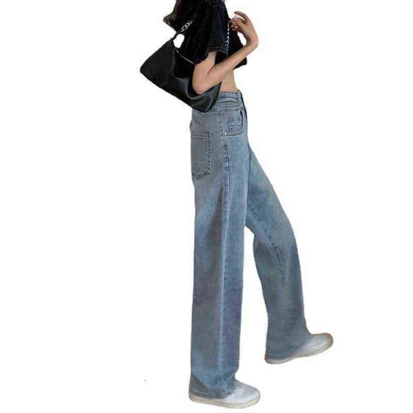 jeans high waisted summer 2021 net red pants hong kong style design light color wide leg straight women's, Blue
jeans high waisted summer 2021 net red pants hong kong style design light color wide leg straight women's, Blue