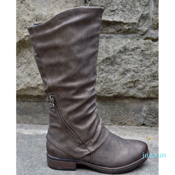 wholesale- boots womens western autumn winter long mid leather zipper solid round toe low heel snow warm knight women, Black
wholesale- boots womens western autumn winter long mid leather zipper solid round toe low heel snow warm knight women, Black