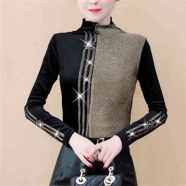 bling turtleneck t-shirt women autumn winter fleece shiny diamonds color block tee bottoming t9d203y 210421, Black;gray
bling turtleneck t-shirt women autumn winter fleece shiny diamonds color block tee bottoming t9d203y 210421, Black;gray