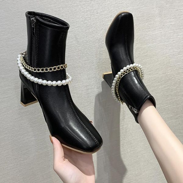 boots women's rubber shoes boots-women zipper rain leather ladies high heel ankle 2021 autumn pu chain basic cotton fabric squar, Black
boots women's rubber shoes boots-women zipper rain leather ladies high heel ankle 2021 autumn pu chain basic cotton fabric squar, Black
