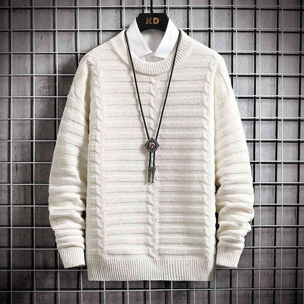 men's sweaters thick crew neck sweater, warm cashmere solid color, knitting, winter novelty, 2021, White;black 
men's sweaters thick crew neck sweater, warm cashmere solid color, knitting, winter novelty, 2021, White;black