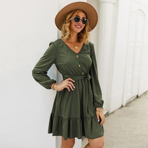 design fashionable women's dress spring / summer 2021 solid color casual dresses, Black;gray
design fashionable women's dress spring / summer 2021 solid color casual dresses, Black;gray
