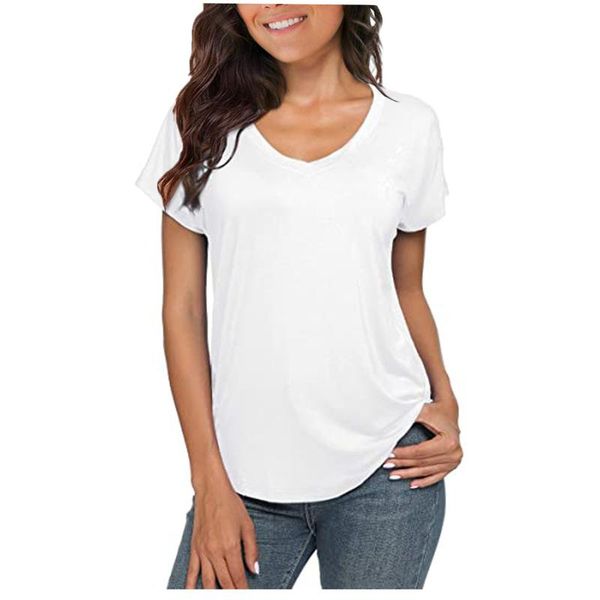 women's t-shirt harajuku basic solid t shirt women batwing sleeve v neck loose tshirt summer tee casual female camisetas mujer #t2p, White 
women's t-shirt harajuku basic solid t shirt women batwing sleeve v neck loose tshirt summer tee casual female camisetas mujer #t2p, White