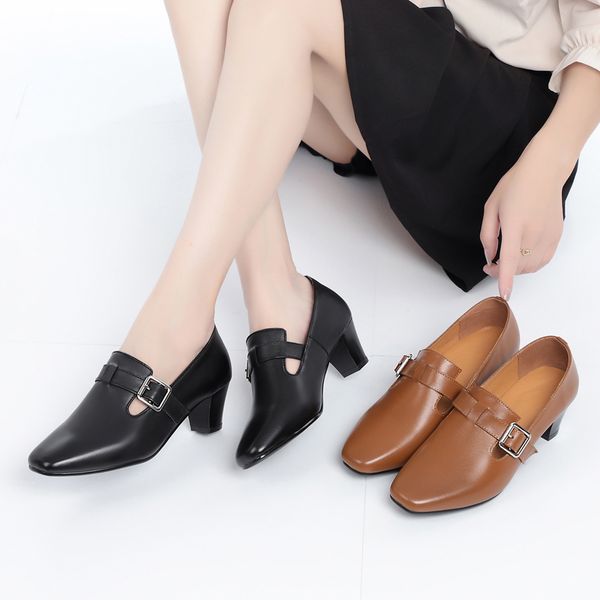 genuine leather square toe womens shoes mid-heel ladys leather shoes black brown thick heel work shoes plus size 33-43
genuine leather square toe womens shoes mid-heel ladys leather shoes black brown thick heel work shoes plus size 33-43