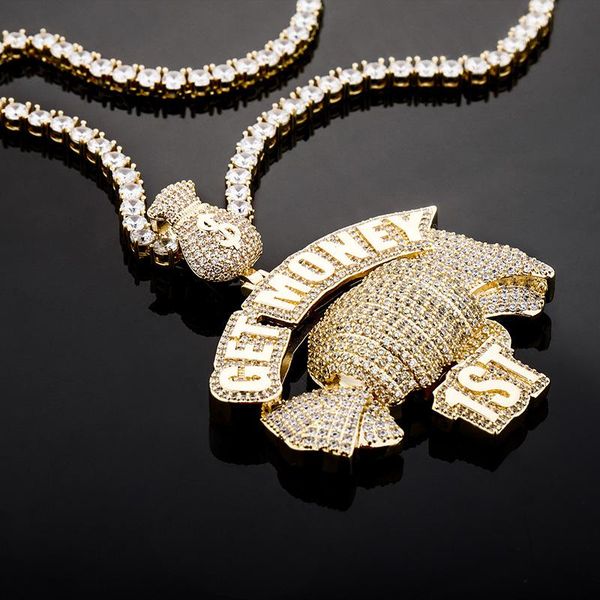 cubic zircon letter get money figure pendant 20" tennis chain for men women fashion hip hop iced out jewelry gift necklaces, Silver
cubic zircon letter get money figure pendant 20" tennis chain for men women fashion hip hop iced out jewelry gift necklaces, Silver