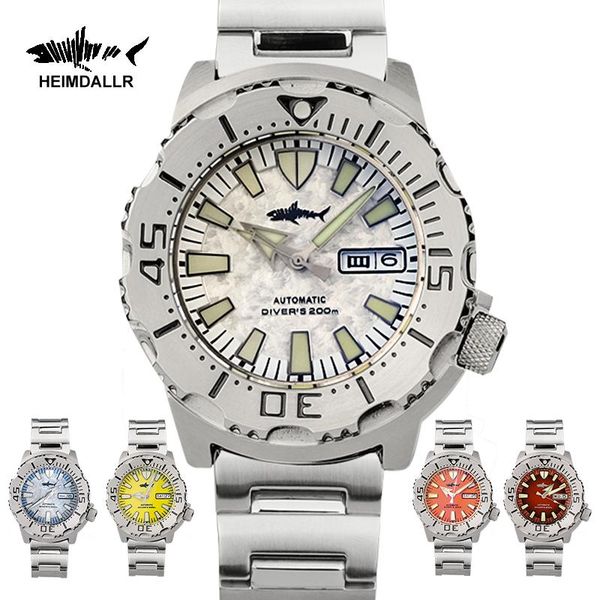 wristwatches heimdallr arrival sharkey monster watch men stainless steel white snow dial sapphire nh35 automatic watches mechanical, Slivery;brown 
wristwatches heimdallr arrival sharkey monster watch men stainless steel white snow dial sapphire nh35 automatic watches mechanical, Slivery;brown