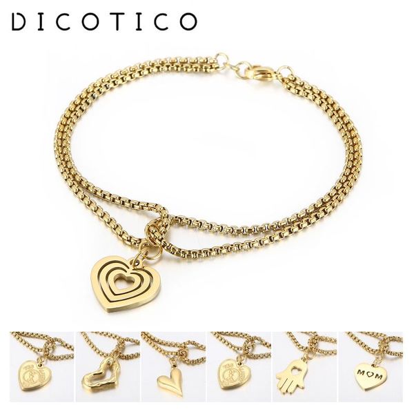 charm bracelets dicotico 13 shapes women pulseras double layer pearl chain heart love stainless wedding steel bracelet for fashion jewelry, Golden;silver
charm bracelets dicotico 13 shapes women pulseras double layer pearl chain heart love stainless wedding steel bracelet for fashion jewelry, Golden;silver
