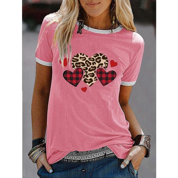 women's t-shirt fashion casual color matching love letter printing short-sleeved top, White
women's t-shirt fashion casual color matching love letter printing short-sleeved top, White