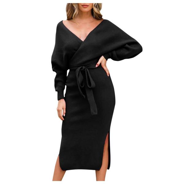 casual dresses 2021 autumn winter knitted dress women long sleeve bodycon ladies fashion solid party elegant v neck midi #c4, Black;gray
casual dresses 2021 autumn winter knitted dress women long sleeve bodycon ladies fashion solid party elegant v neck midi #c4, Black;gray