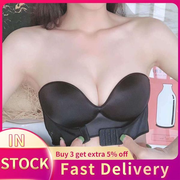 bras non-slip strapless bra women lingerie front buckle adjustable seamless push up lifting underwear soutien gorge femme, Red;black
bras non-slip strapless bra women lingerie front buckle adjustable seamless push up lifting underwear soutien gorge femme, Red;black