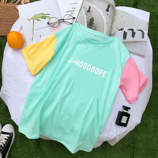 summer short sleeve cotton streetwear women casual korean kpop j hooooope letter print spell color stitching, White
summer short sleeve cotton streetwear women casual korean kpop j hooooope letter print spell color stitching, White