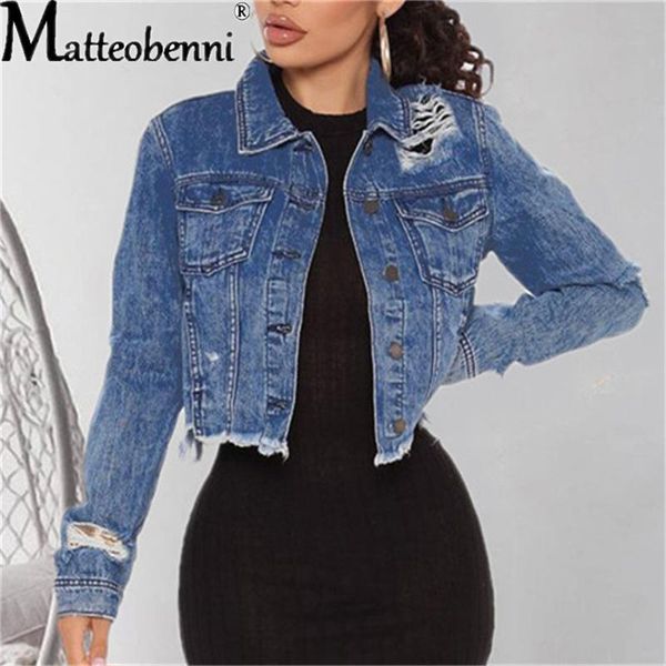 women's jackets blue cropped denim women 2021 long sleeve with button pockets vintage coat autumn winter streetwear ripped jean outwear, Black;brown
women's jackets blue cropped denim women 2021 long sleeve with button pockets vintage coat autumn winter streetwear ripped jean outwear, Black;brown