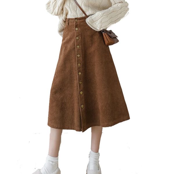 casual dresses winter khaki corduroy single-breasted a-line long skirts for women high waist thick velvet calf wh9j, Black;gray
casual dresses winter khaki corduroy single-breasted a-line long skirts for women high waist thick velvet calf wh9j, Black;gray