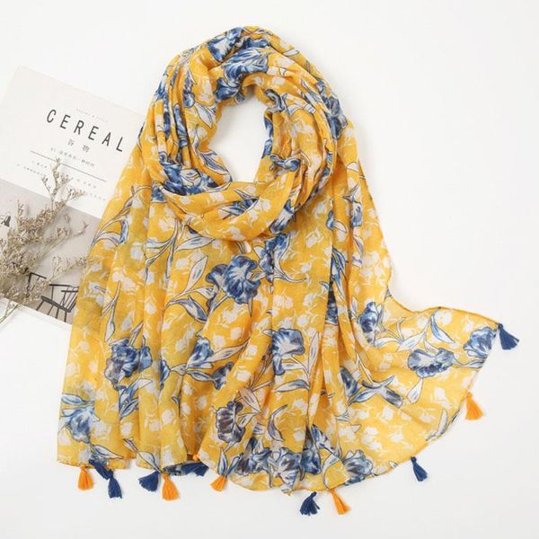 scarves fashion floral scarf women yellow tassel ladies soft cotton shawl and wraps brand 2021, Blue;gray
scarves fashion floral scarf women yellow tassel ladies soft cotton shawl and wraps brand 2021, Blue;gray