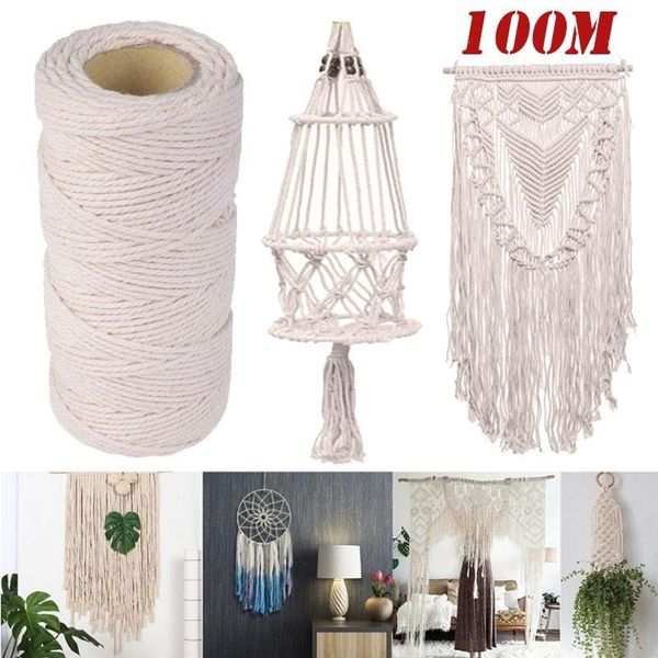 100m natural beige soft cotton rope diy flower plants basket twisted cord handmade craft macrame string yarn, Black;white
100m natural beige soft cotton rope diy flower plants basket twisted cord handmade craft macrame string yarn, Black;white