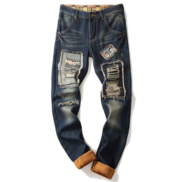 fashion jeans design style trendsetter hole sticking cloth slim fit men's plush trendy pants 812, Blue
fashion jeans design style trendsetter hole sticking cloth slim fit men's plush trendy pants 812, Blue