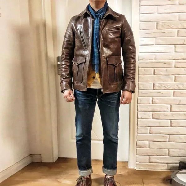 men's leather & faux 2022 mens horsehide casual biker jacket japanese vintage slim fit genuine coat fashion zipper bomber, Black
men's leather & faux 2022 mens horsehide casual biker jacket japanese vintage slim fit genuine coat fashion zipper bomber, Black