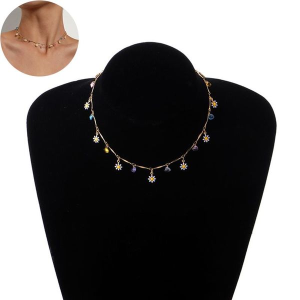 chains colorful beaded charm statement short choker vacation jewelry necklace for women lovely daisy flowers, Silver
chains colorful beaded charm statement short choker vacation jewelry necklace for women lovely daisy flowers, Silver