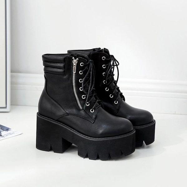 wholesale autumn ankle boots for women motorcycle chunky heels casual lacing round toe platform shoes female 995, Black
wholesale autumn ankle boots for women motorcycle chunky heels casual lacing round toe platform shoes female 995, Black