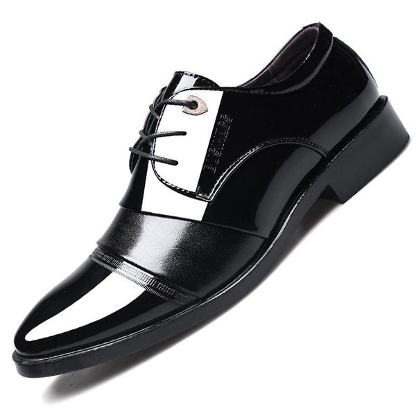 men's business suit leather shoes pointed toe lace-up casual plus size designer men dress, Black
men's business suit leather shoes pointed toe lace-up casual plus size designer men dress, Black
