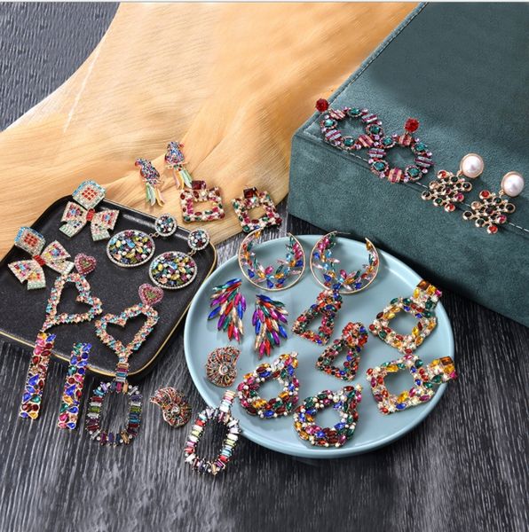 wholesale color crystal earrings handmade diamond earrings exaggerated big fashion retro long women in europe and america, Silver
wholesale color crystal earrings handmade diamond earrings exaggerated big fashion retro long women in europe and america, Silver