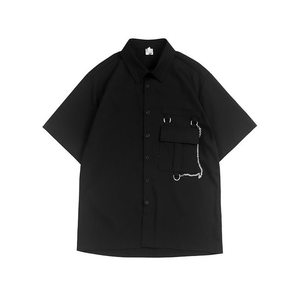 osaka hara's 2021 new black men's necklace long french short sleeve shirt summer couple sunscreen, White;black
osaka hara's 2021 new black men's necklace long french short sleeve shirt summer couple sunscreen, White;black