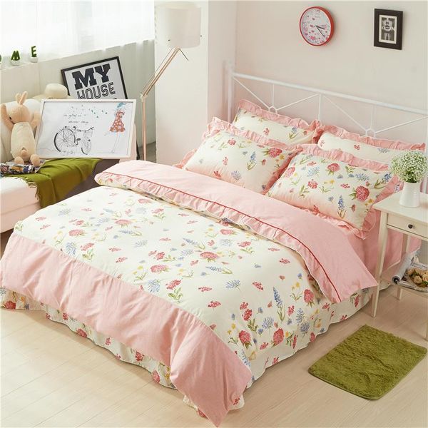 floral chic ruffles duvet cover flat sheet set pure cotton women girls bedding with zipper ties twin king size 4/6pcs sets
floral chic ruffles duvet cover flat sheet set pure cotton women girls bedding with zipper ties twin king size 4/6pcs sets