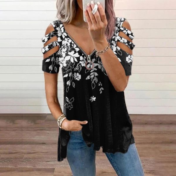 women's blouses & shirts 2021 summer off shoulder print v-neck short sleeve zipper midi blouse shirt women casual loose tunic tee, White
women's blouses & shirts 2021 summer off shoulder print v-neck short sleeve zipper midi blouse shirt women casual loose tunic tee, White