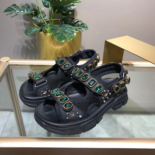 sandals thick bottom jewel design women desigenr fashion casual retro dad sapatos de mujer, Black
sandals thick bottom jewel design women desigenr fashion casual retro dad sapatos de mujer, Black