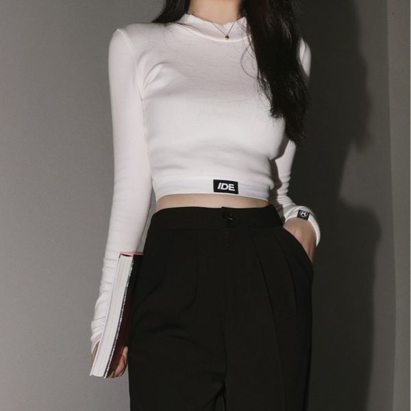 2021 spring and summer new navel women's short long sleeve t-shirt, Black;gray