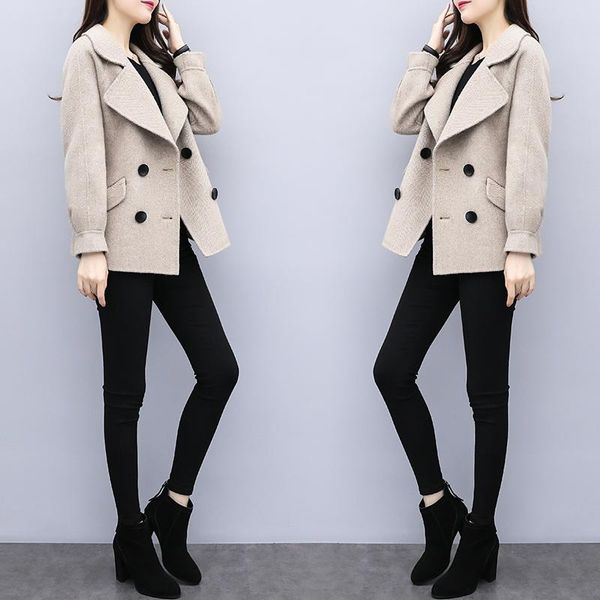 women's wool & blends 2021 autumn and winter ladies explosion models korean fashion slim short woolen coat tide, Black
women's wool & blends 2021 autumn and winter ladies explosion models korean fashion slim short woolen coat tide, Black