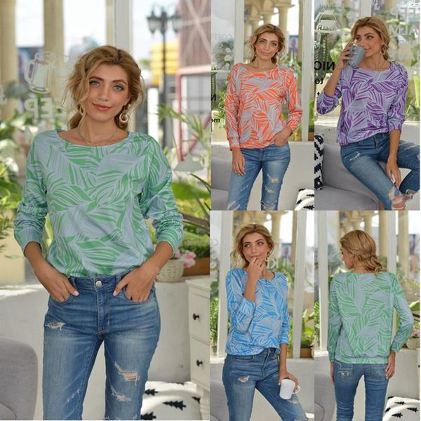 street fashion t-shirt leaf print round neck long sleeve ladies' 2021 style spring and autumn women's, White
street fashion t-shirt leaf print round neck long sleeve ladies' 2021 style spring and autumn women's, White