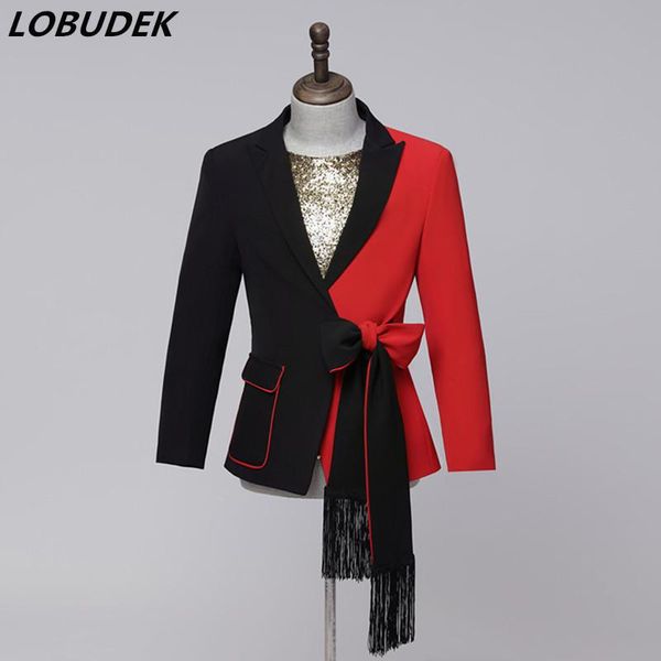 splicing design red black slim blazers bar stage nightclub male singer star performance suit jackets host casual coat plus size men's s, White;black
splicing design red black slim blazers bar stage nightclub male singer star performance suit jackets host casual coat plus size men's s, White;black