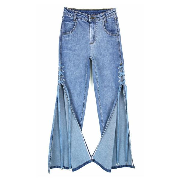 women's jeans plus size flare pants women 2021 loose denim trousers female side slit drawstring straight high waist gx267, Blue
women's jeans plus size flare pants women 2021 loose denim trousers female side slit drawstring straight high waist gx267, Blue
