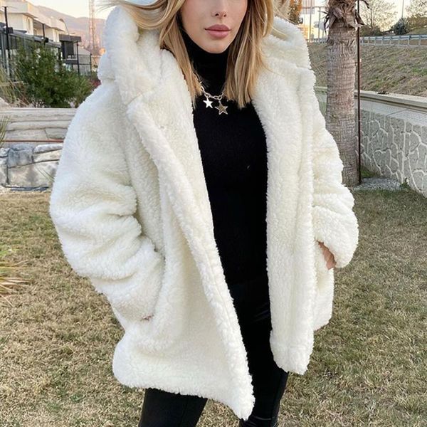 women's fur & faux winter coat women 2021 casual warm soft solid color jacket plush overcoat pocket plus size teddy female #t2g, Black
women's fur & faux winter coat women 2021 casual warm soft solid color jacket plush overcoat pocket plus size teddy female #t2g, Black